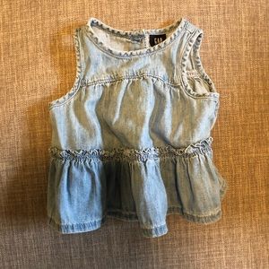 GAP, baby girl denim dress, 0-3 months, EUC